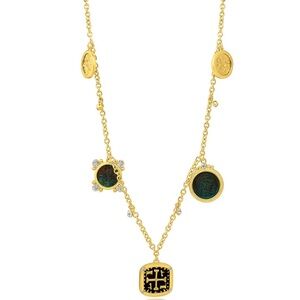 Jardin Antique Style Coin Necklace Gold Tone